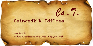 Csincsák Tímea névjegykártya