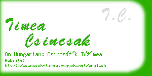 timea csincsak business card